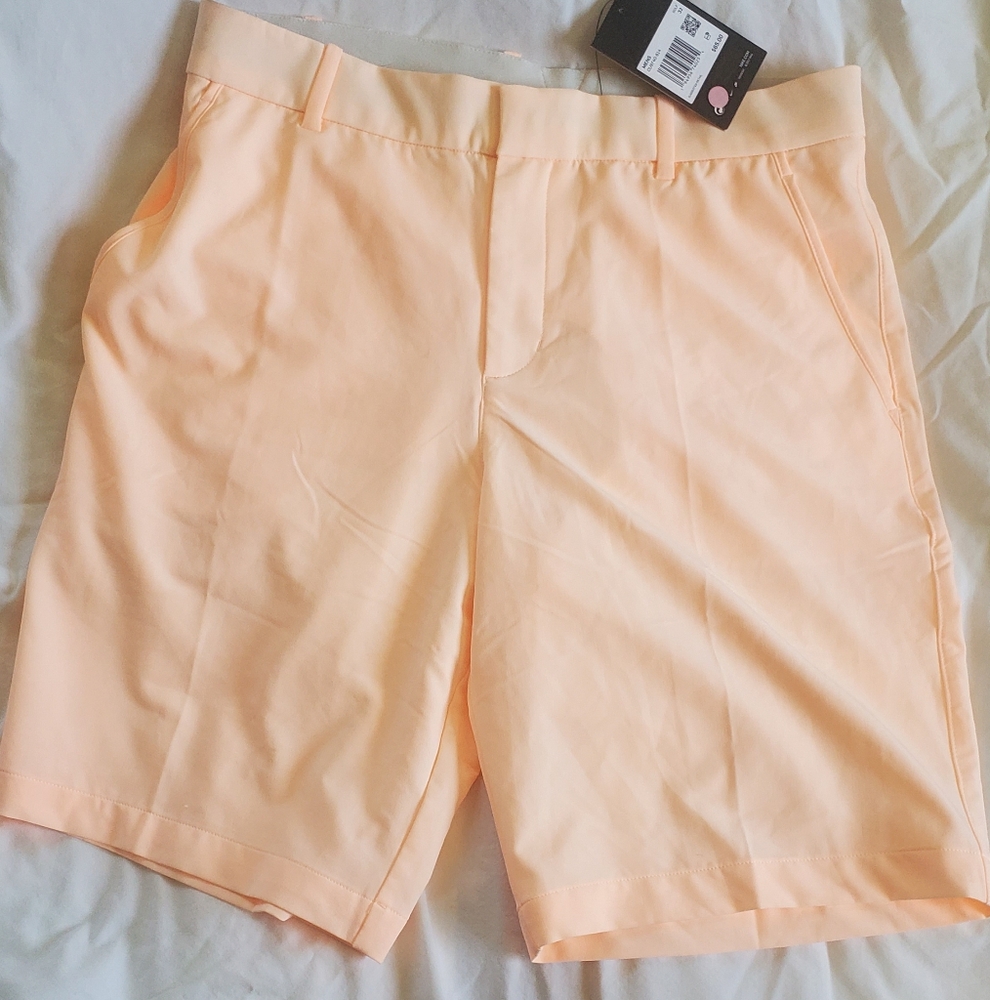 Nike Men's Light Peach Flat Front Golf Shorts Dri-Fit CU9740-814, NWT, Sz 32